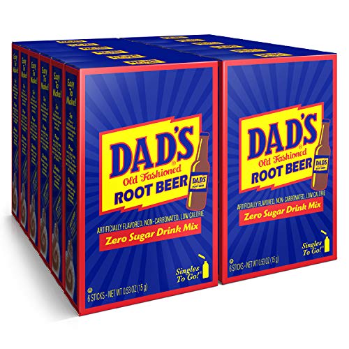 Dad's Old Fashioned Root Beer Singles To Go Sugar Free Powder Drink Mix 6 Sticks Per Box, 12 Boxes (72 Total Sticks) - Root Beer - 0.67 Ounce (Pack of 12)