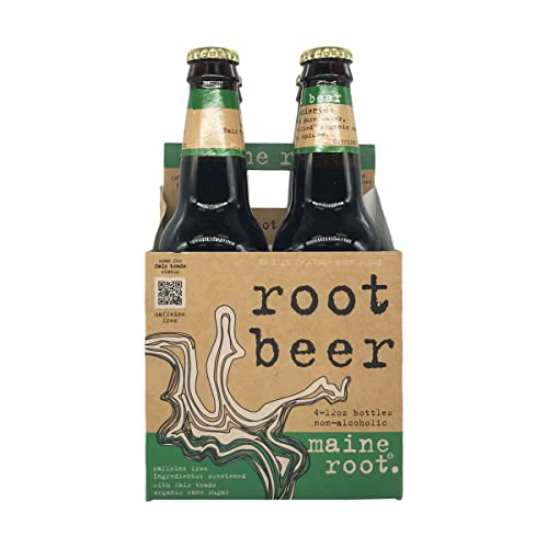 Maine Root Soda Root Beer Sweeten, 48 fl oz, 4 ct - Root Beer - 12 Ounce (Pack of 4)