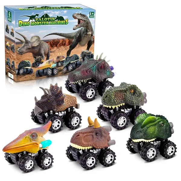 Dinosaur Toys for Boys Toys, Kids Toys Dinosaur Toys for 3 Year Old Boys 6 Pack Toddler Toys Pull Back Toy Cars for 2 Year Old Boys Christmas Birthday Easter Gifts for 2 3 4 5 6 Boys Girls