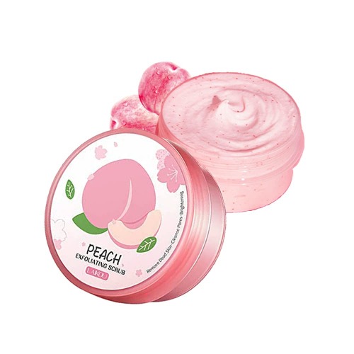 Peach Exfoliating Body Scrub, Ultra Hydrating and Gentle Soothing Scrub for Body & Face - Remove Dull, Dead Skin, Minimize Pores, Essential Skin Care for Men and Women - 
