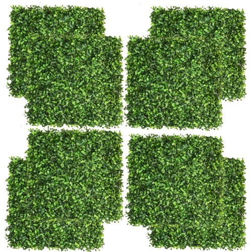DearHouse 8 Pieces 20"x 20" Artificial Boxwood Panels Topiary Hedge Plant, Privacy Hedge Screen UV Protected Suitable for Outdoor, Indoor, Garden, Fence, Backyard and Decor - 