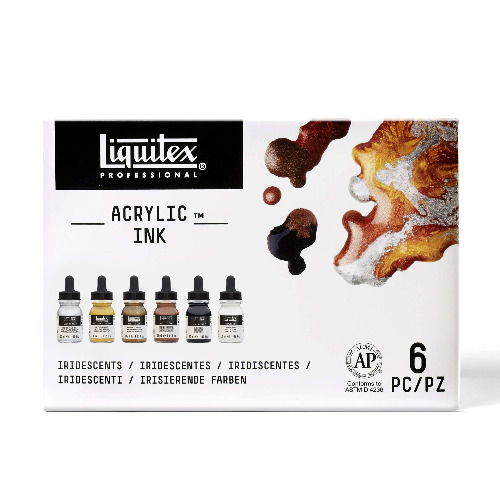 Liquitex Professional Acrylic Ink, Set of 6 x 30 ml Iridescent Colours
