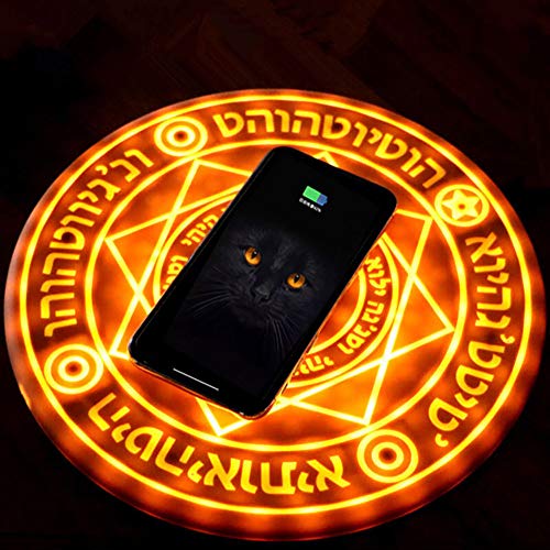 Wireless Charger Magic Array with Sound Effects,10W Fast Charging,Two-Element Charging Base, Suitable for All Smartphones That Support Qi Wireless Charging,Brown - brown