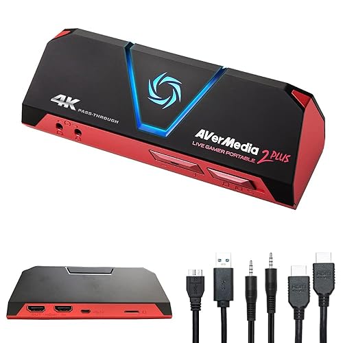 AVerMedia GC513 Live Gamer Portable 2 Plus, 4K Pass-Through Capture Card for Game Streaming, Recording and Content Creating in Full HD 1080p60 - Live Gamer Portable 2 Plus