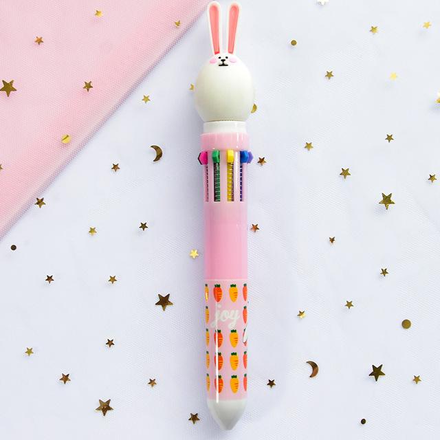 Multicolored Kawaii Pens - Pink Bunny