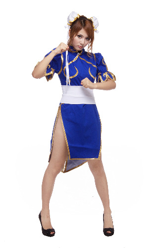 Ourcosplay Women's Superior Street Fighter Chun Li Cosplay Costume 3Pcs Set / Women S