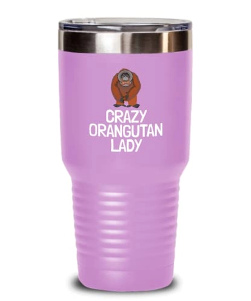 Orangutan Lover Gift Orangutan Tumbler Present for Orangutan Fans Crazy Orangutan Lady - 30oz - Light Purple