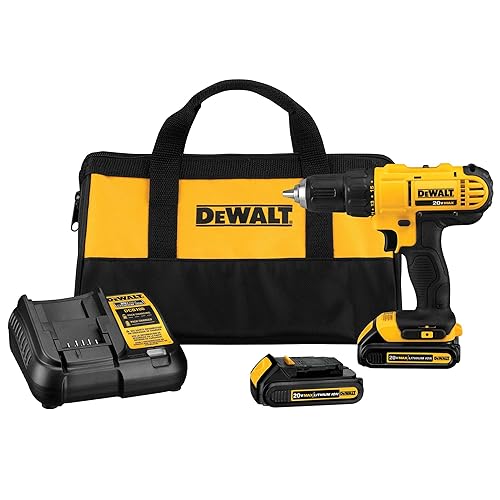 DEWALT 20V Max Cordless Drill/Driver Kit, 2 Batteries and Charger Included (DCD771C2) - Compact Drill/Driver