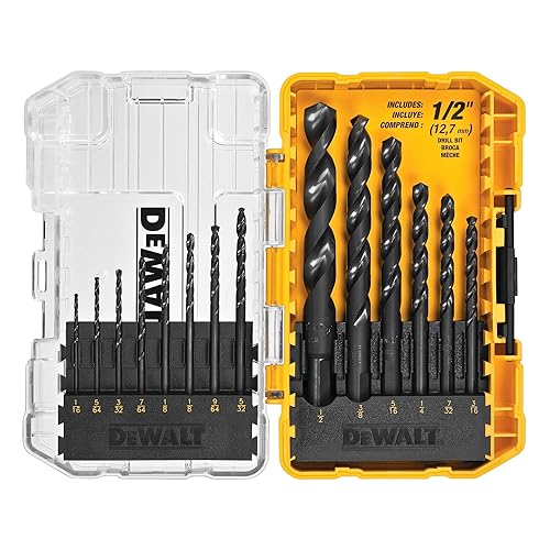 DEWALT Drill Bit Set, 14-Piece, 135 Degree Split Point, For Plastic, Wood and Metal (DWA1184)
