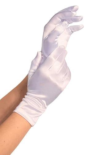 Leg Avenue Women's Satin Wrist Length Gloves - One Size - White