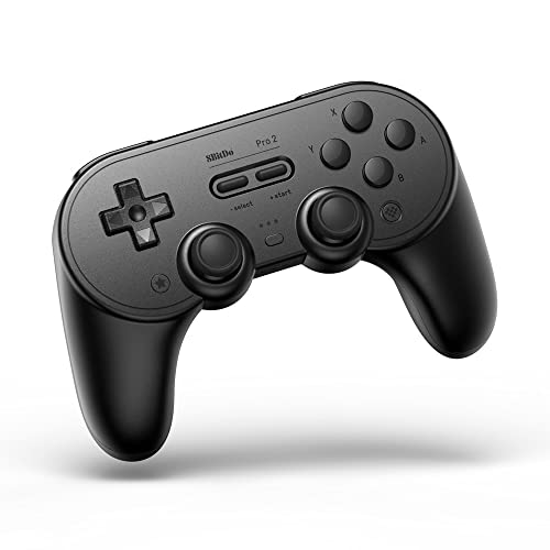 8Bitdo Pro 2 Bluetooth Controller for Switch, PC, macOS, Android, Steam & Raspberry Pi (Black Edition) - single