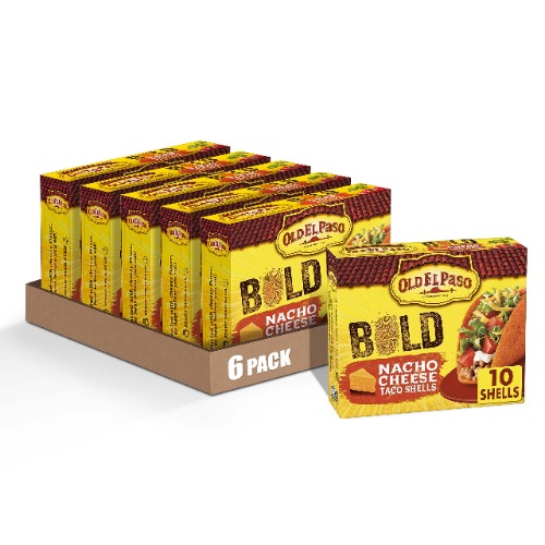 Old El Paso Stand 'n Stuff Nacho Cheese Flavored Taco Shells, 5.4 Ounce (Pack of 6)