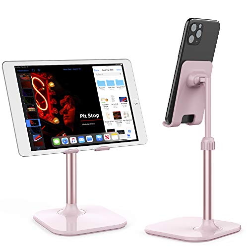 Doboli Cell Phone Stand for Desk,Phone Holder Compatible with iPhone and All Mobile Phones Tablet Pink - rose gold pink