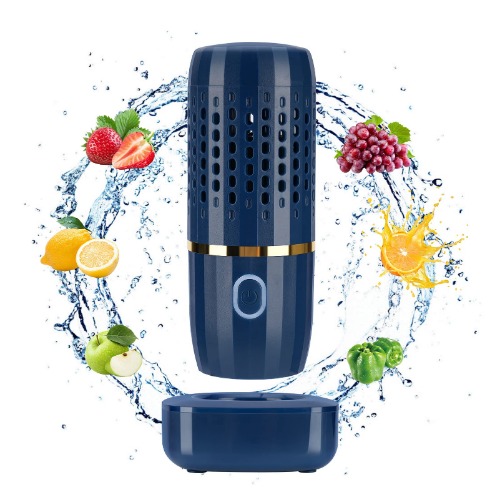 Fruit and Vegetable Washing Machine Laelr Fruit and Vegetable Cleaner Device USB Rechargeable Food Purifier Automatic Household Cleaning Gadgets for Purifying Meat Glasses Fruits and Vegetables - Blue