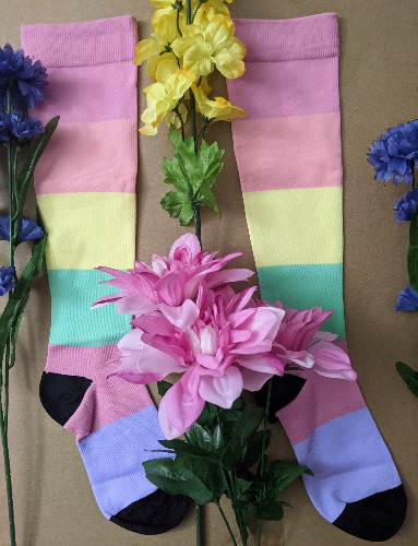 Pride Compression Socks - S/M / Pastel Pride