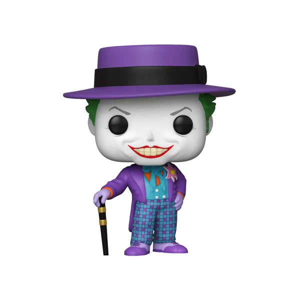 POP! Heroes:Batman 1989 -Joker w/Hat. Chase!! This POP! Figure Comes with a 1 in 6 Chance of Receiving The Special Addition Alternative Rare Chase Version - 