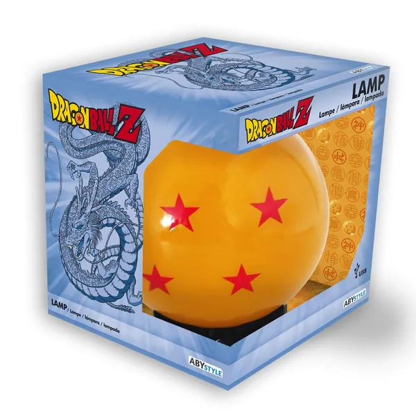 Dragon Ball 3D LED Mood Light Crystal Ball orange/schwarz, Kunststoff, mit USB-Anschluss, im Geschenkkarton. - 