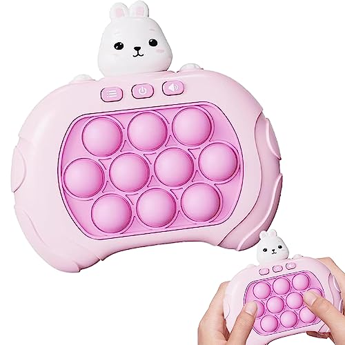 Pocket Game for Kids, Quick Push Bubble Competitive Game Console Series Creative Decompression Game Console, Decompression Puzzle Game Machine Multiple Game Modes Toy for Kids Adult (Pink) - Pink