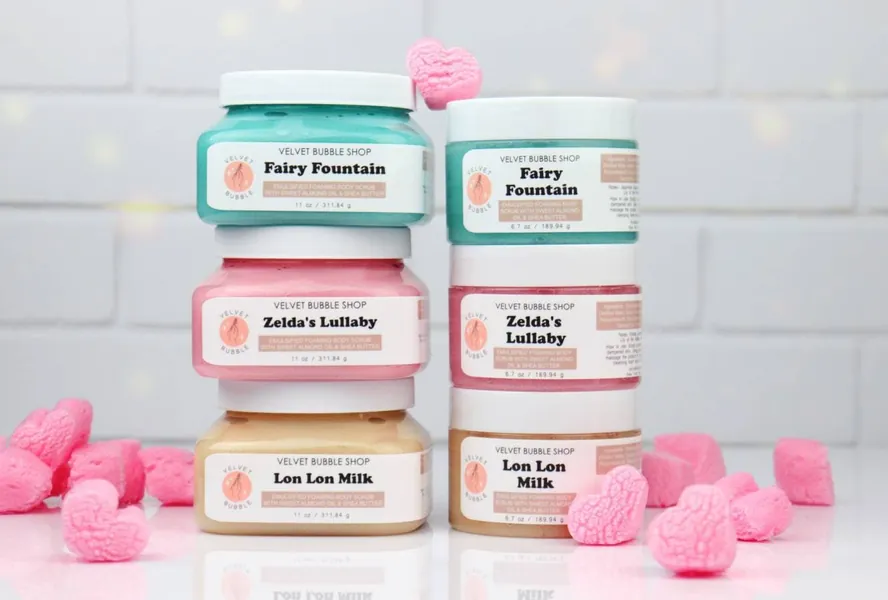 Zelda Theme, Emulsified Foaming Body Scrub, Shea Butter, Stocking Stuffers, Exfoliating, Sugar Scub, Gamer Gift, Fairy Fountain, Lon Lon