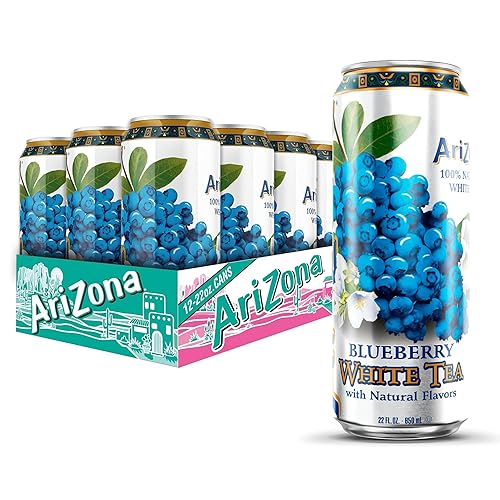 AriZona Blueberry White Tea - Big Can, 22 Fl Oz (Pack of 12) - Blueberry White Tea - 22 Fl Oz (Pack of 12)