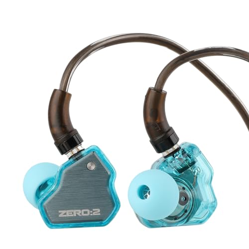 Linsoul 7Hz x Crinacle Zero:2 in Ear Monitor, Updated 10mm Dynamic Driver IEM, Wired Earbuds Earphones, Gaming Earbuds, with OFC IEM Cable for Musician (Blue) - Blue