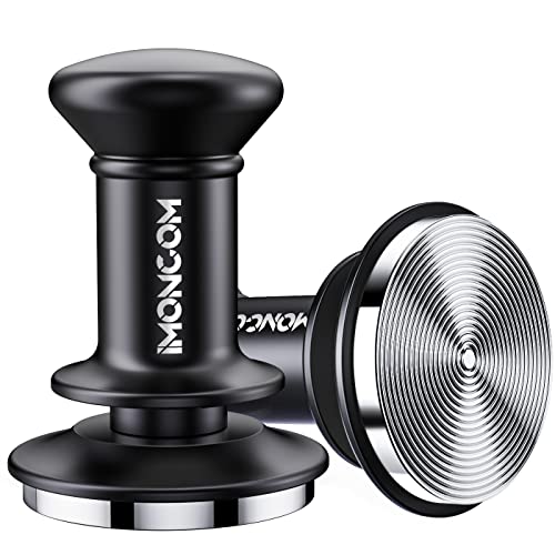 Imoncom 51.5mm Espresso Tamper, Unique Dual Calibrated Spring Loaded Coffee Tamper with Premium Aluminum Handle Stainless Steel Ripple Base for Barista Home Coffee Espresso Accessories - 51.5mm