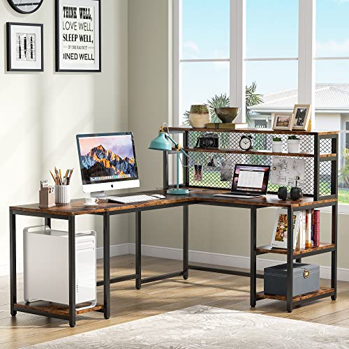 Reversible Large Computer Desk with Hutch