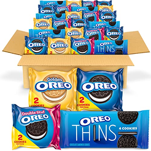 OREO Cookies Variety Pack, OREO Original, OREO Golden, OREO Double Stuf & OREO Thins, 56 Snack Packs - Oreo Variety - 1 Count (Pack of 1)