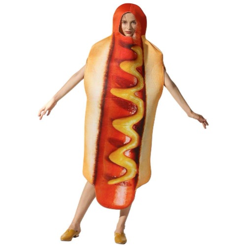 LUERME Hot Dog Cosplay Costume, Funny, Kigurumi, Hot Dog, Food, Halloween, Parties, Events, Costume, Full Body Type