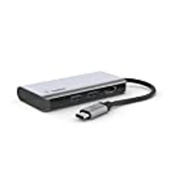 Belkin USB C Hub, 4-in-1 Multi-Port Laptop Dock with 4K HDMI, USB C Docking Station with 100 Watt Pass-Through Power Delivery, 2 X USB A Ports For MacBook Pro, Air, iPad Pro, Chromebook and More