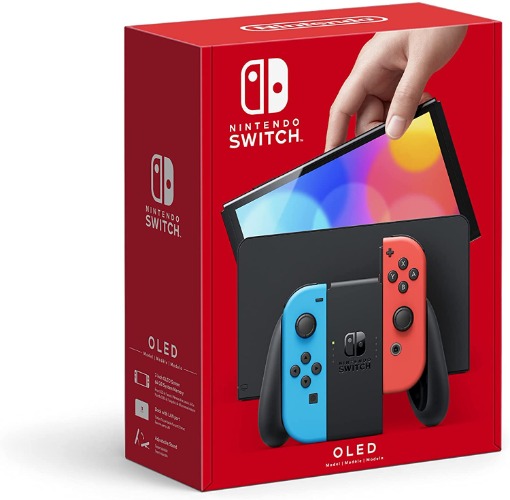Nintendo Switch - OLED Model with Neon Red & Neon Blue Joy-Cons