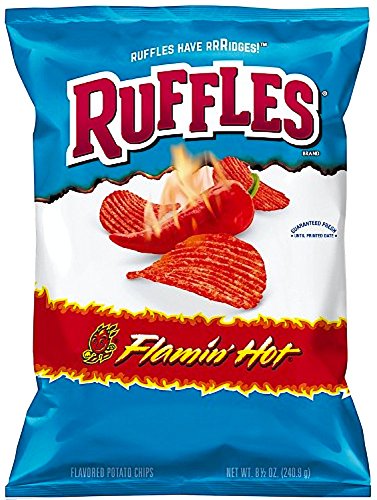 Ruffles Flaming Hot Potato Chips - 8.5oz Party Bag (1) - 8.50 Ounce (Pack of 1)
