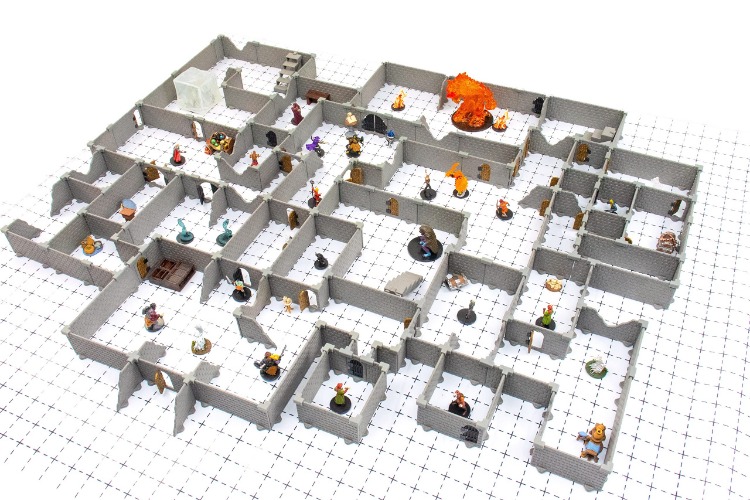 Modular Dungeon System: Tabletop & RPG Terrain Game Set for Dungeons & Dragons, Pathfinder, Castles & Crusades, 13th Age, Runequest, Asunder, Zombicide, and More! - Knight Set (460+ Pieces 1008 sqin)
