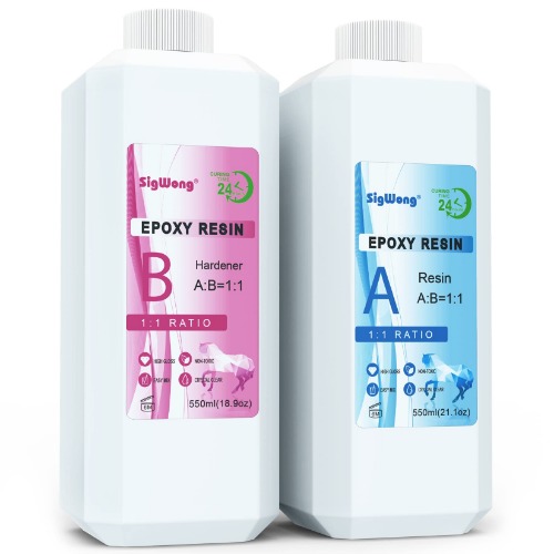 Epoxy Resin Clear Crystal Coating Kit 40oz - 2 Part Casting Resin for Art, Craft, Jewelry Making, River Tables, Bonus Gloves, Measuring Cup, Wooden Sticks, Dropper, Gold Foil Flakes and Tweezers