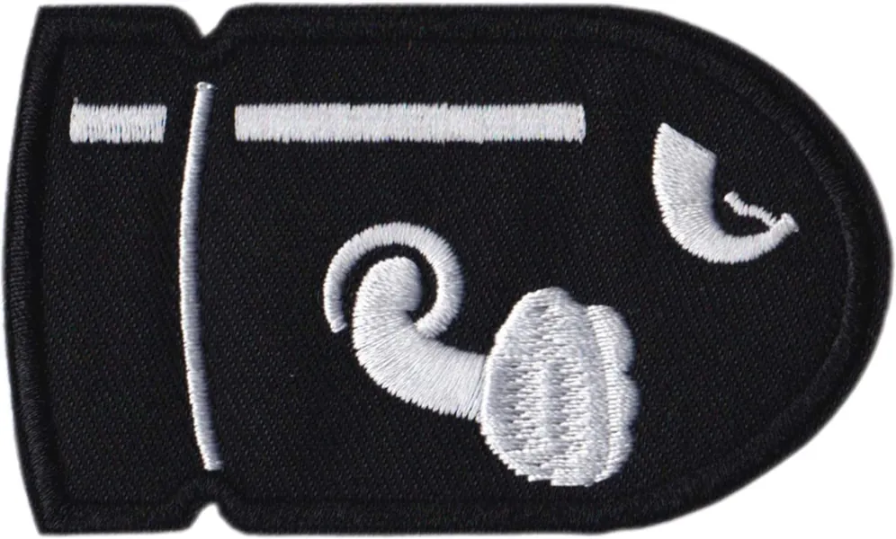 Bullet Bill - Video Game Character - 3.125" x1.875" Iron On Patch / Applique