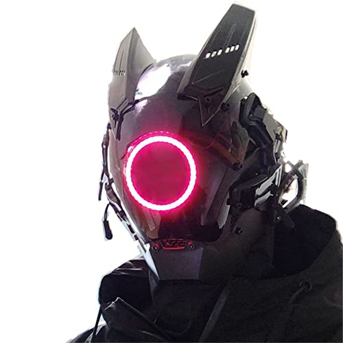 Cosplay Mask for Men Women, Futuristic Punk Techwear,Mask Cosplay Halloween Fit Party Music Festival Accessories - Red