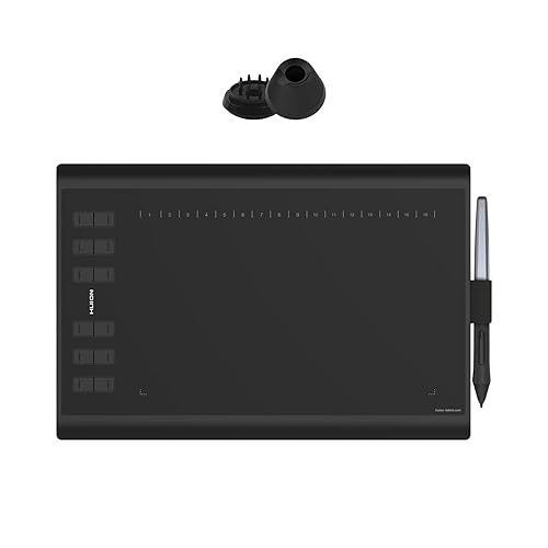 Drawing Tablet HUION Inspirory H1060P Graphics Tablet, 10x6.25 inch Drawing Pad with 8192 Pressure Sensitivity Battery-Free Stylus, Compatible with PC, chromebook, Android, Mac - 10 inch - H1060P