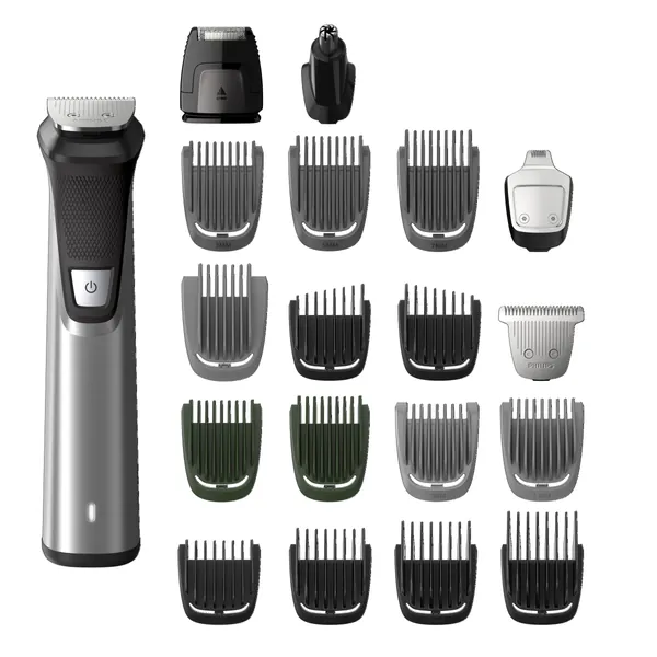 Philips Multigroom Series 7000, Cordless Wet & Dry with 19 Trimming Accessories, DualCut Technology, Lithium-Ion and Storage Bag, MG7770/18 - 7000