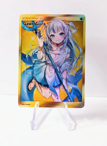 Full Art Holographic Pokemon Orica Custom Waifu Card  Gawr | Etsy