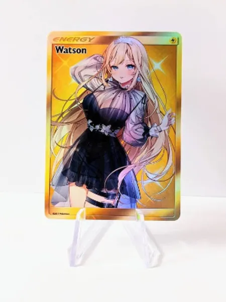 Full Art Holographic Pokemon Orica Custom Waifu Card  Watson | Etsy