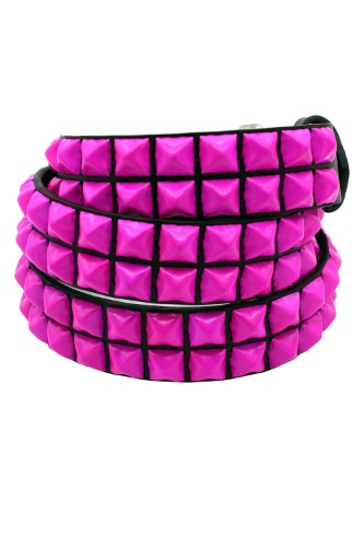 Punk Drunk Love Pyramid Stud Belt [Hot Pink] | 3XL