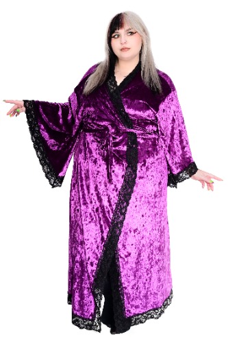 Velvet Bathory Dressing Robe - Purple Garnet | 3XL/4XL