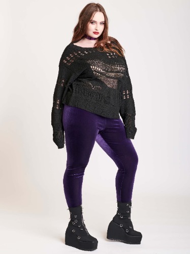 Purple Velvet Legging | 3XL / Deep Violet