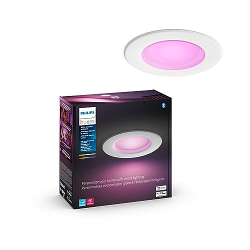 Philips Hue White and Color Ambiance Extra Bright High Lumen Dimmable LED Smart Retrofit Recessed 6" Downlight Compatible with Amazon Alexa Apple HomeKit and Google Assistant, 1-Pack - White and Color Ambiance - 1 Pack