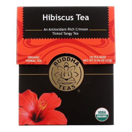 Buddha Teas Organic Hibiscus Tea - OU Kosher, USDA Organic, CCOF Organic, 18 Bleach-Free Tea Bags - 18 Count (Pack of 1)
