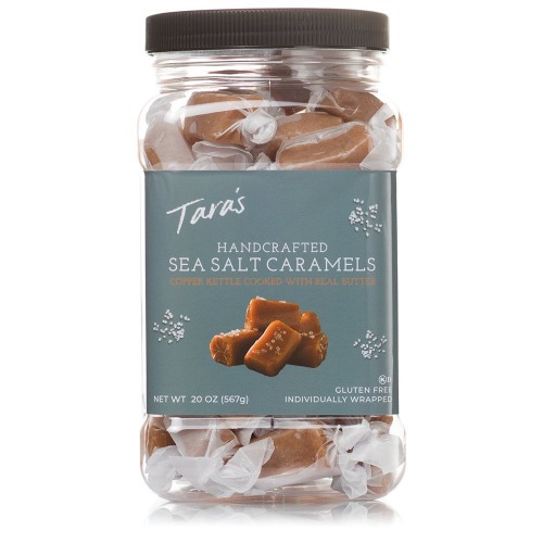 Tara's All Natural Handcrafted Gourmet Sea Salt Caramel: Small Batch, Kettle Cooked, Creamy & Individually Wrapped - 20 Ounce - 