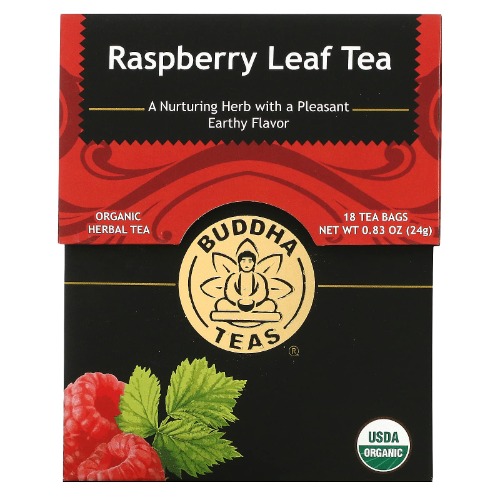 Buddha Teas Organic Raspberry Leaf Tea - OU Kosher, USDA Organic, CCOF Organic, 18 Bleach-Free Tea Bags - Raspberry