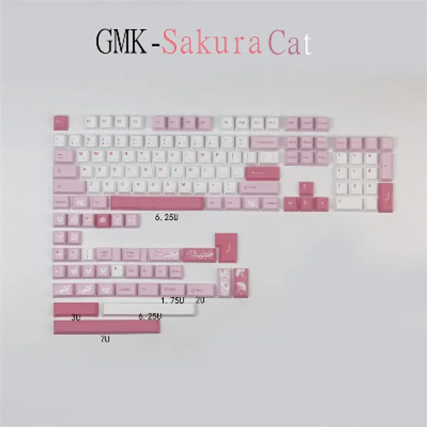 25.48US $ 9% OFF|Mechanical Keyboard Keycaps Gmk Sakura Cat 140 Keys Cherry Pbt Dye- Sublimation Keycap With 1.25u 1.75u 2u Shift 7u Space Bar - Mice & Keyboards Accessories - AliExpress