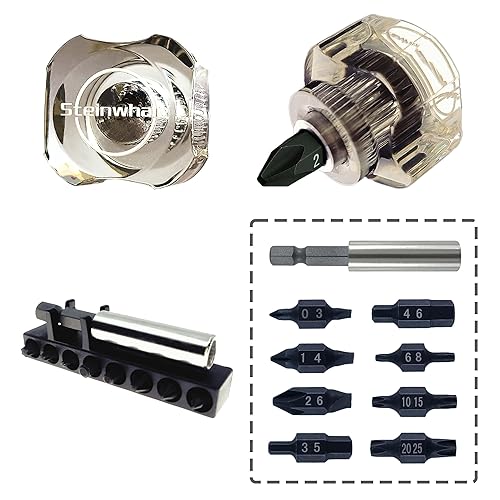 Steinwhale 10in1 Short Stubby Mini Screwdriver, Stubby Double-headed Bits