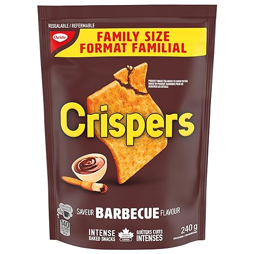 Crispers Barbecue Crackers, School Snacks, Family Size 240g - Barbecue - 240G - Family Size